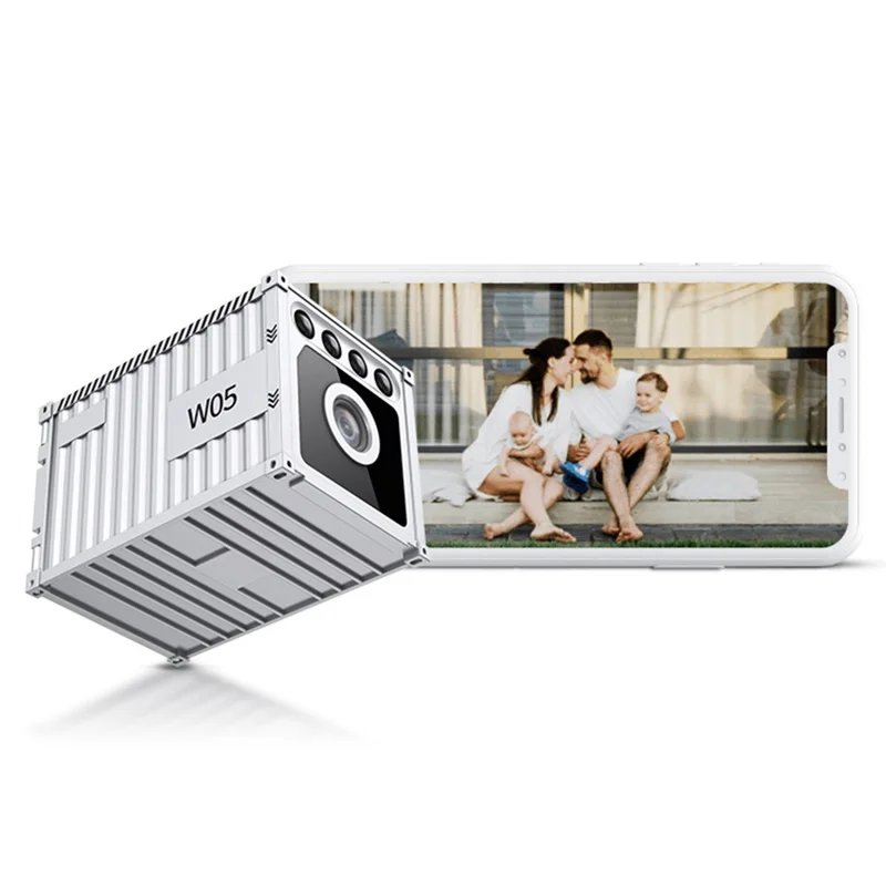 W05 Container Design Mini WiFi Camera Human Body Detection 1080P HD Night Vision Security Camera - White