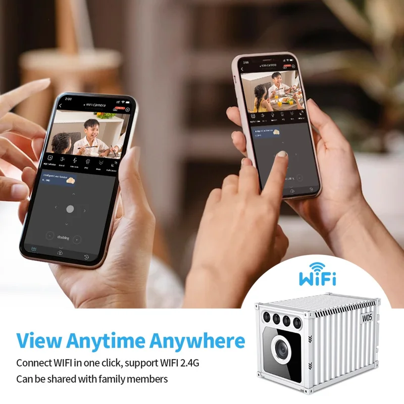 W05 Container Design Mini WiFi Camera Human Body Detection 1080P HD Night Vision Security Camera - White