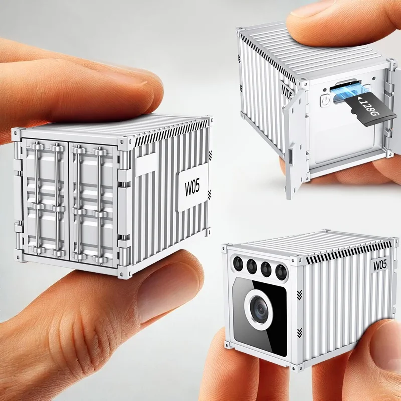 W05 Container Design Mini WiFi Camera Human Body Detection 1080P HD Night Vision Security Camera - White