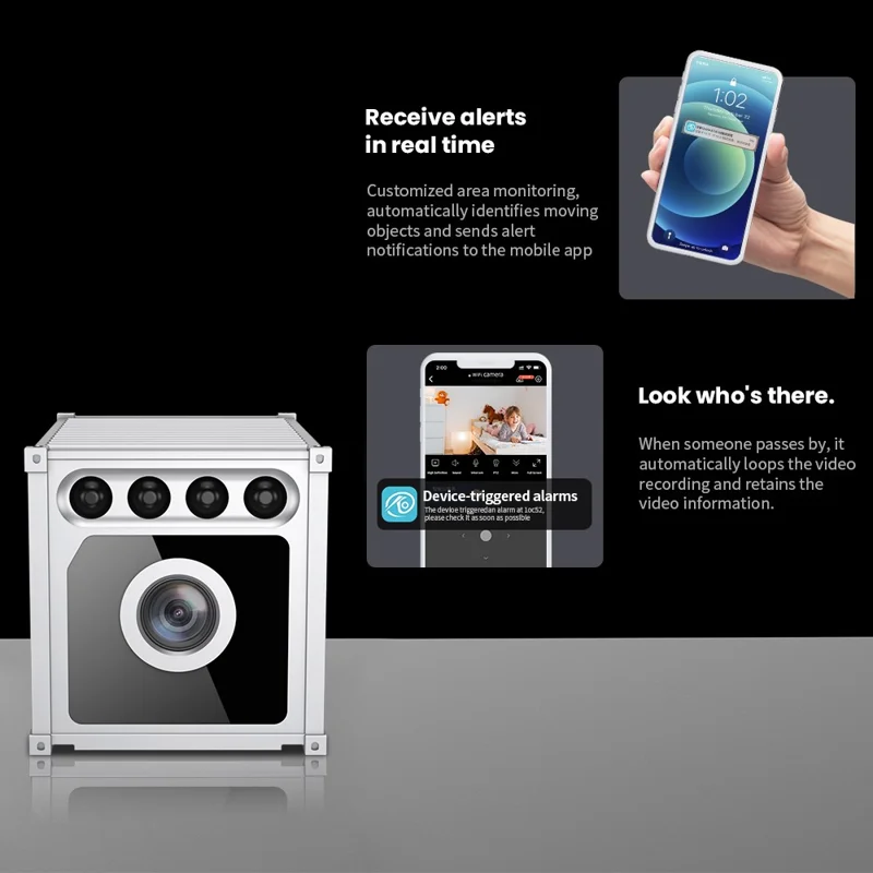 W05 Container Design Mini WiFi Camera Human Body Detection 1080P HD Night Vision Security Camera - White