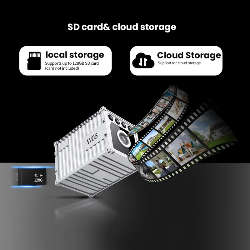 W05 Container Design Mini WiFi Camera Human Body Detection 1080P HD Night Vision Security Camera - White