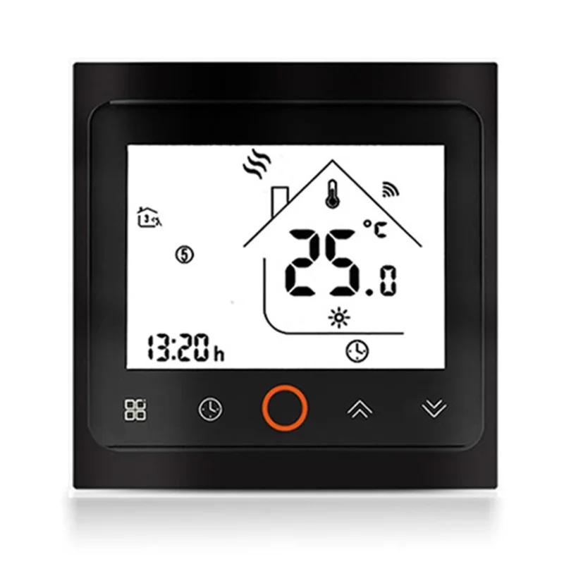 BHT-002GBLZB Thermostat intelligent ZigBee, commande précise de la température, écran tactile LCD, contrôleur de chauffage - Noir