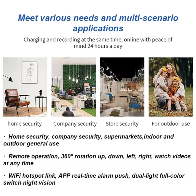 V380 WiFi Dual Lens Bulb Security Camera 360 Gradi Panoramica Visione Notturna Telecamera di Sorveglianza con Audio Bidirezionale per Casa Esterno