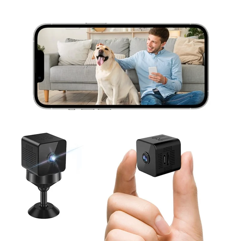 X1S Mini Cube Camera 1080P Wireless Security Camera Night Vision Motion Detection Surveillance Camera for Baby Pet Monitoring (No Memory Card)