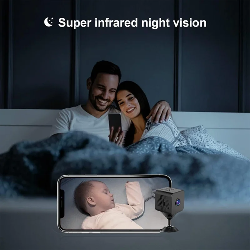 X1S Mini Cube Camera 1080P Wireless Security Camera Night Vision Motion Detection Surveillance Camera for Baby Pet Monitoring (No Memory Card)