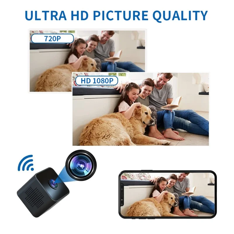 X1S Mini Cube Camera 1080P Wireless Security Camera Night Vision Motion Detection Surveillance Camera for Baby Pet Monitoring (No Memory Card)