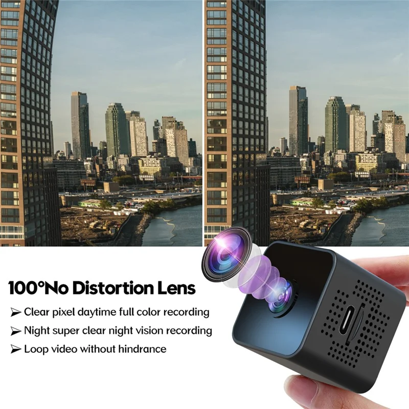 X1S Mini Cube Camera 1080P Wireless Security Camera Night Vision Motion Detection Surveillance Camera for Baby Pet Monitoring (No Memory Card)