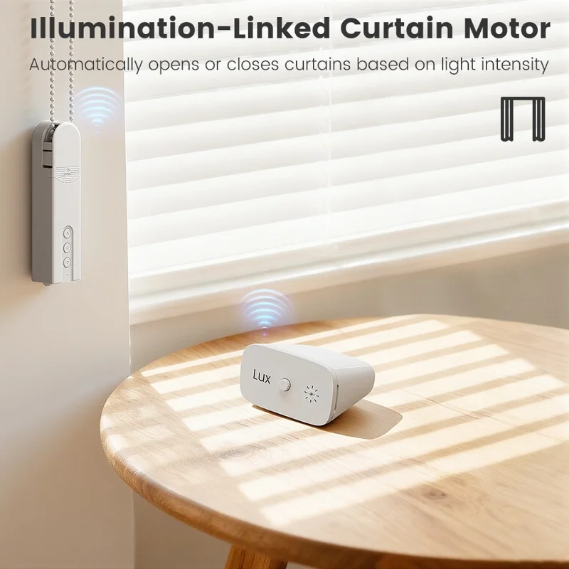 Sensor de Luz Zigbee MG-GZ100-W-ZIG, Detector Inalámbrico de Iluminación con IP67 Impermeable, Dispositivo de Detección de Luminosidad para Control Inteligente de Cortinas y Luces - Blanco