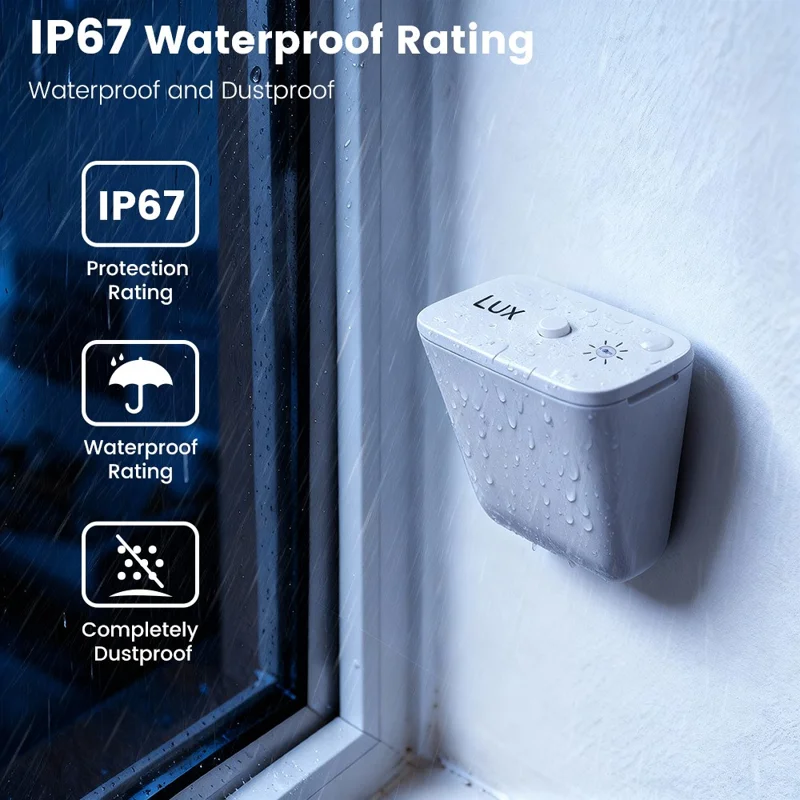 Sensor de Luz Zigbee MG-GZ100-W-ZIG, Detector Inalámbrico de Iluminación con IP67 Impermeable, Dispositivo de Detección de Luminosidad para Control Inteligente de Cortinas y Luces - Blanco