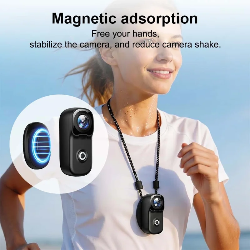 mz02 4K Mini Action Camera 156 Degree Wide Angle WiFi 6-Axis Gyro Stabilization IP65 Waterproof Sports Camera with Type-C Cable (No Memory Card) - Black