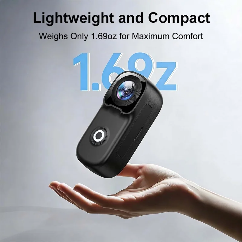 mz02 4K Mini Action Camera 156 Degree Wide Angle WiFi 6-Axis Gyro Stabilization IP65 Waterproof Sports Camera with Type-C Cable (No Memory Card) - Black