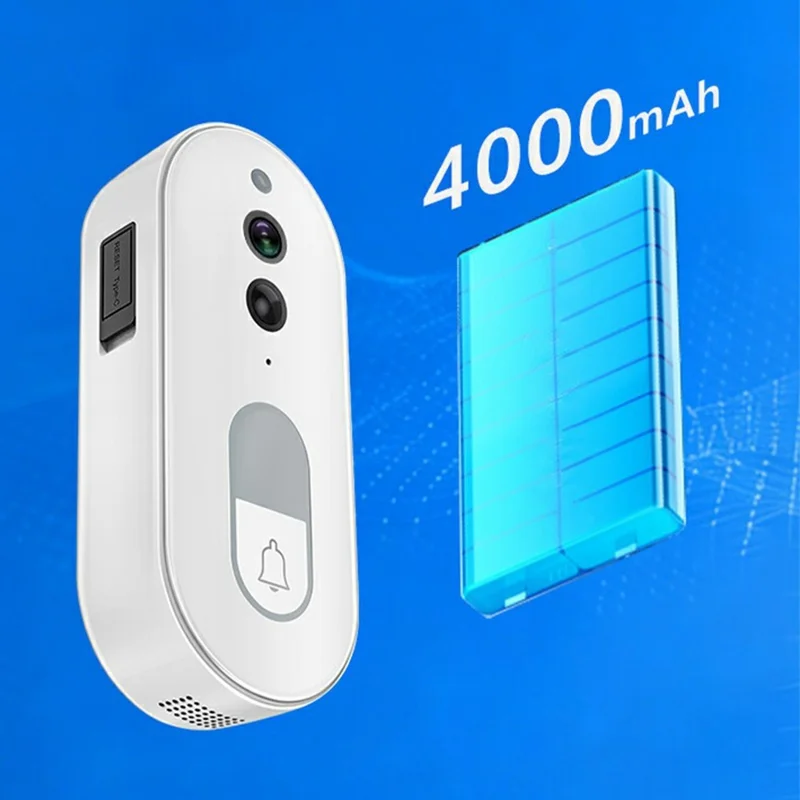 DB400A01 Smart Video Doorbell 720P 160 Grader Videovinkel PIR Bevægelsesdetektering Natte-syn 2-vejs Lyd Tuya WiFi Door Bell