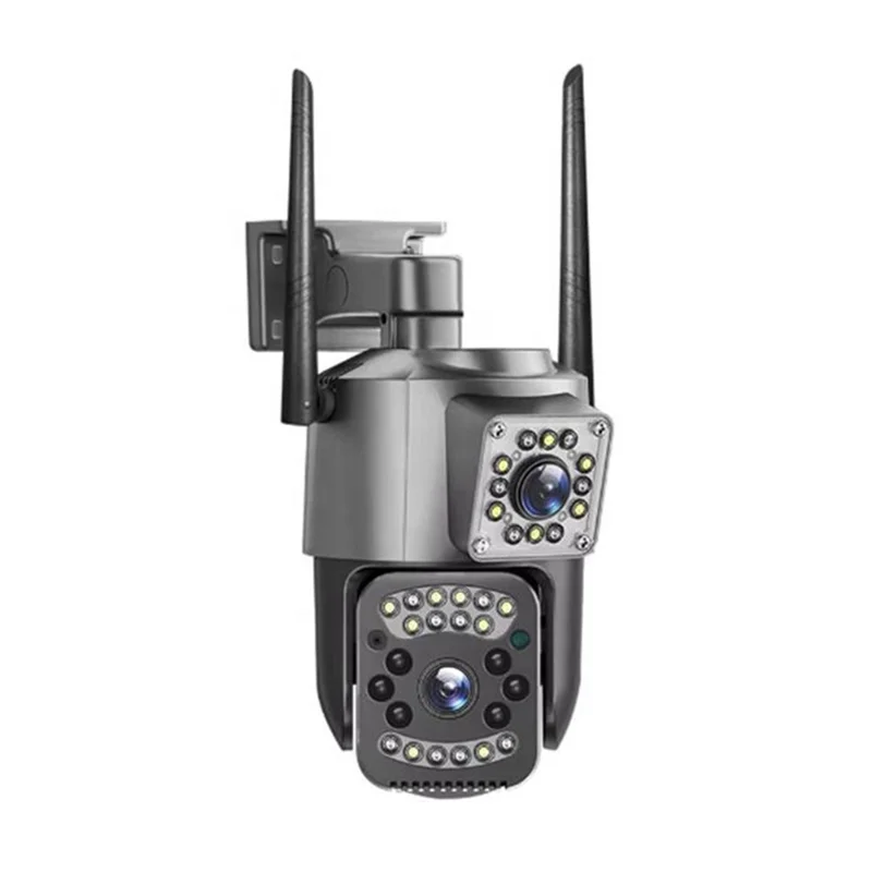 WiFi APP Dual-Lens Security Camera 2MP+2MP Outdoor Waterproof Full Color Night Vision IP66 Weatherproof Safety Camera - EU Plug