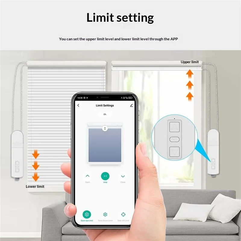 MB60L-ZG-ZT-TY Tuya WiFi Smart Curtain Motor Electric Roller Blinds Motor Voice Control Electric Curtain Controller - EU Plug