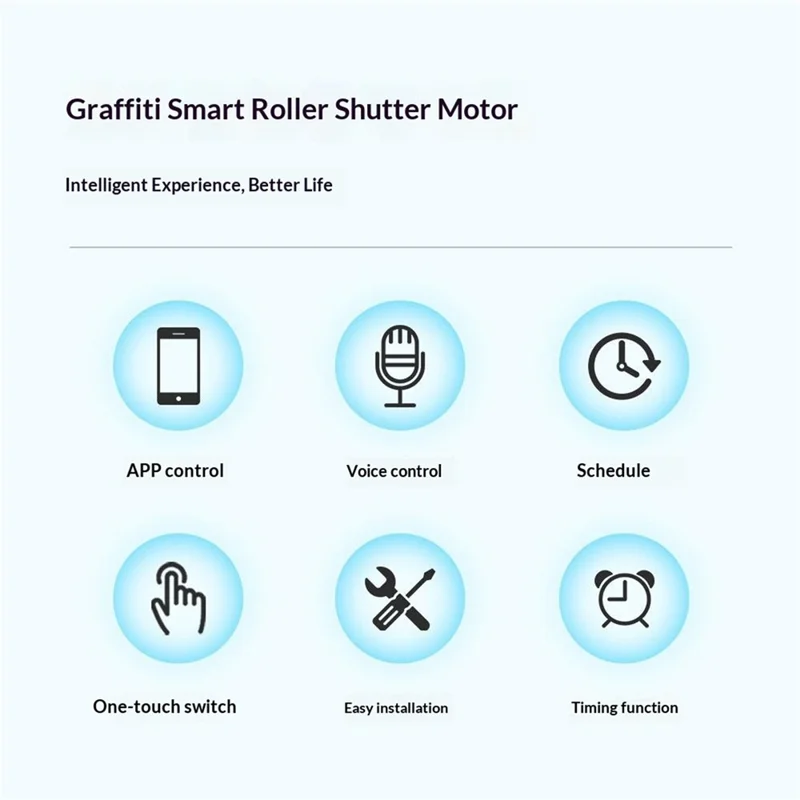 MB60L-ZG-ZT-TY Tuya WiFi Smart Curtain Motor Electric Roller Blinds Motor Voice Control Electric Curtain Controller - EU Plug