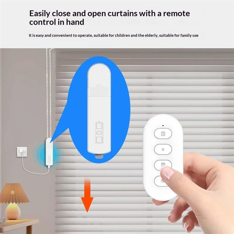 MB60L-ZG-ZT-TY Tuya WiFi Smart Curtain Motor Electric Roller Blinds Motor Voice Control Electric Curtain Controller - EU Plug