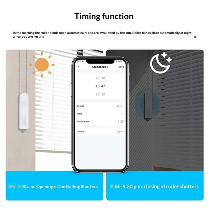 MB60L-ZG-ZT-TY Tuya WiFi Smart Curtain Motor Electric Roller Blinds Motor Voice Control Electric Curtain Controller - EU Plug