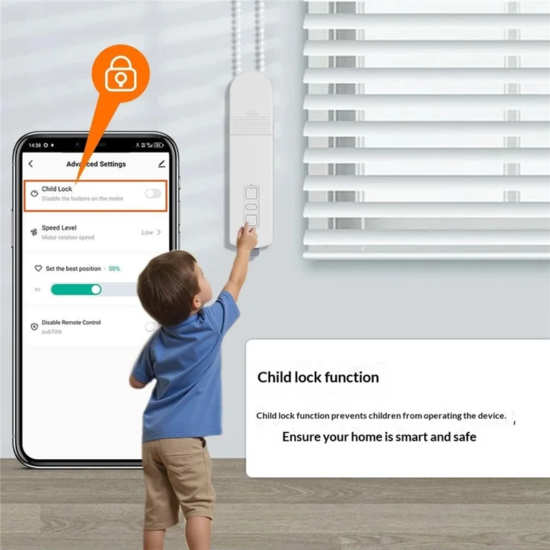 MB60L-ZG-ZT-TY Tuya WiFi Smart Curtain Motor Electric Roller Blinds Motor Voice Control Electric Curtain Controller - EU Plug
