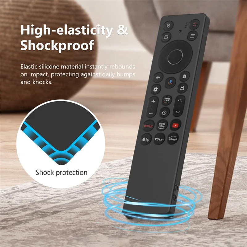 Siliconebeskyttelse til TCL RC923A / RC813A fjernbetjening, støddæmpende, anti-skridt, diamantstruktur, beskyttende dæksel - Rød