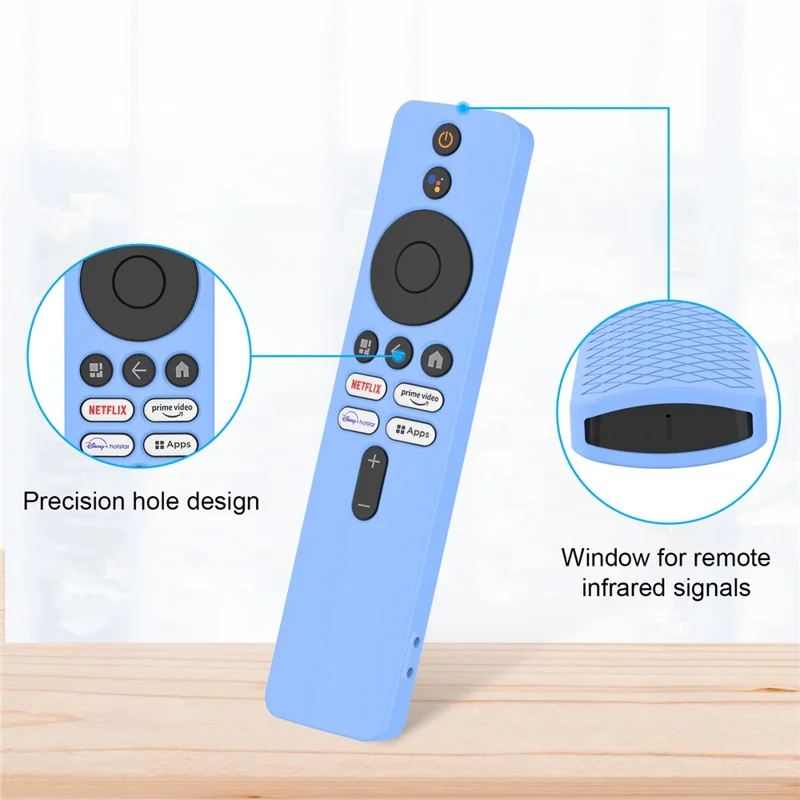 Siliconebeskyttelsesdækk til fjernbetjening til Xiaomi TV Box S (2. generation) mod stød og tab med snor - Lysende blå
