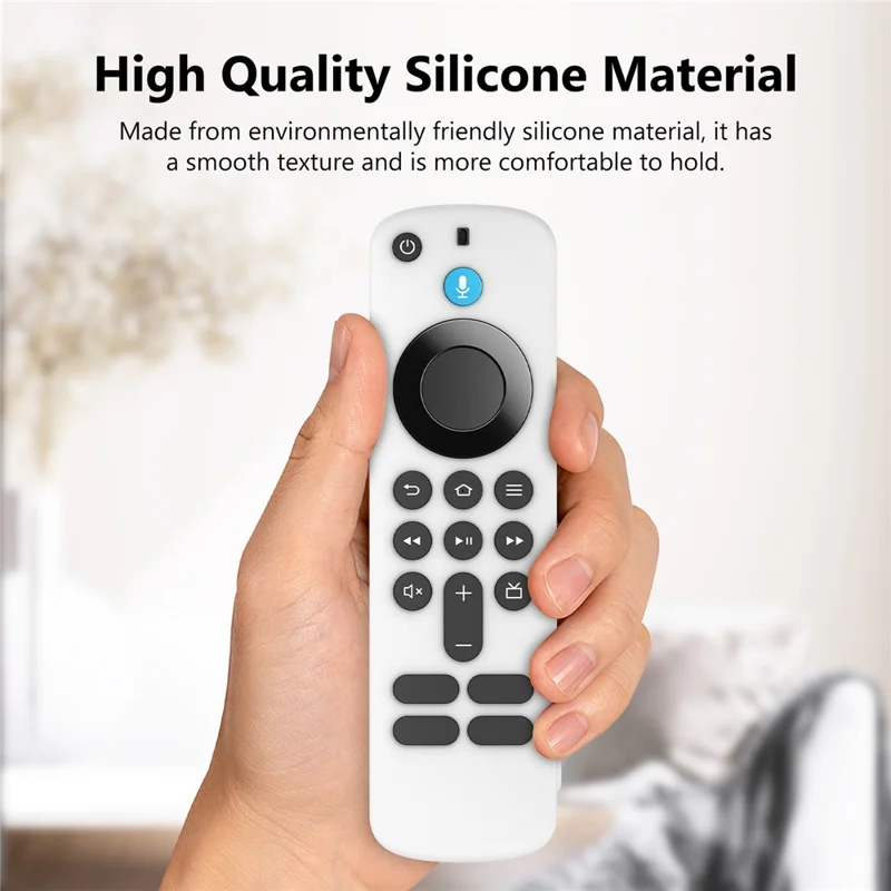 Funda de silicona para control remoto Amazon Fire TV Stick 4K / HD (modelo más reciente), cubierta protectora a prueba de golpes con textura de diamante - Blanco