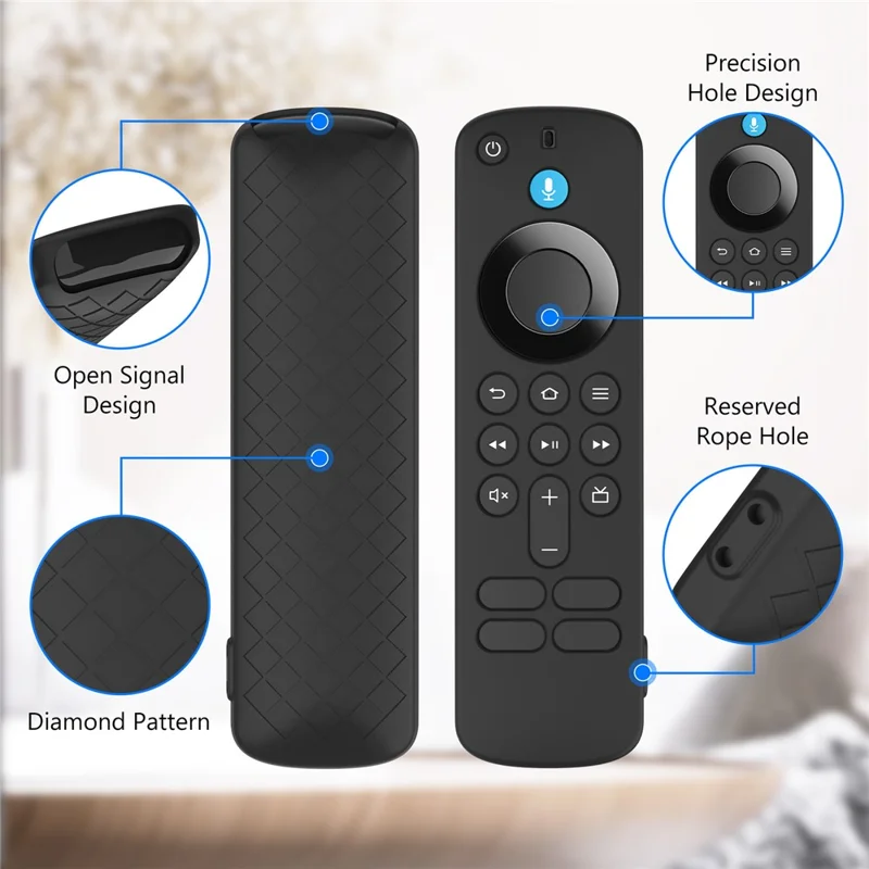 Funda de silicona para control remoto Amazon Fire TV Stick 4K / HD (modelo más reciente), cubierta protectora a prueba de golpes con textura de diamante - Blanco