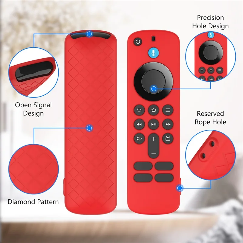 Funda de silicona para control remoto Amazon Fire TV Stick 4K / HD (modelo más reciente), cubierta protectora a prueba de golpes con textura de diamante - Blanco