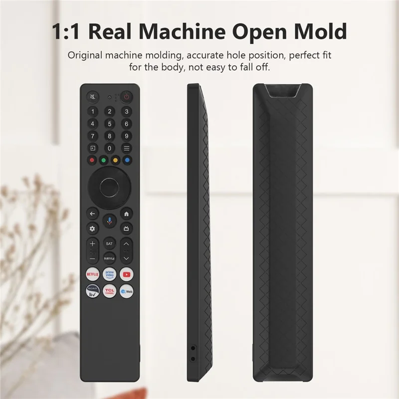 Siliconen hoesje voor TCL RC833A afstandsbediening, Diamantstructuur, Stootvrij, Antislip, Beschermhoes met Sleutelkoord - Wit