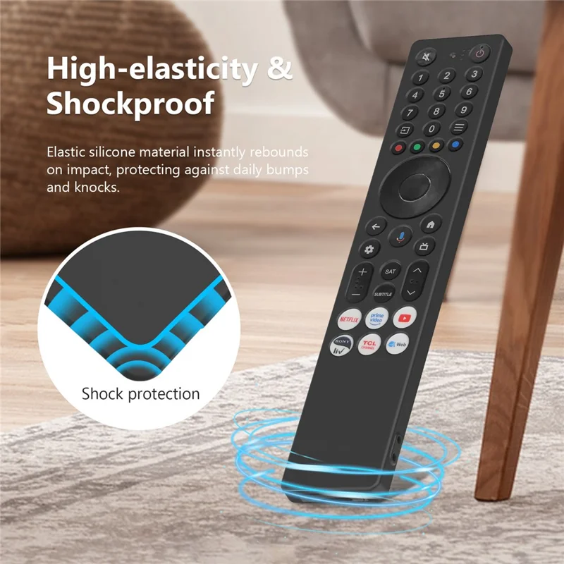 Siliconen hoesje voor TCL RC833A afstandsbediening, Diamantstructuur, Stootvrij, Antislip, Beschermhoes met Sleutelkoord - Wit