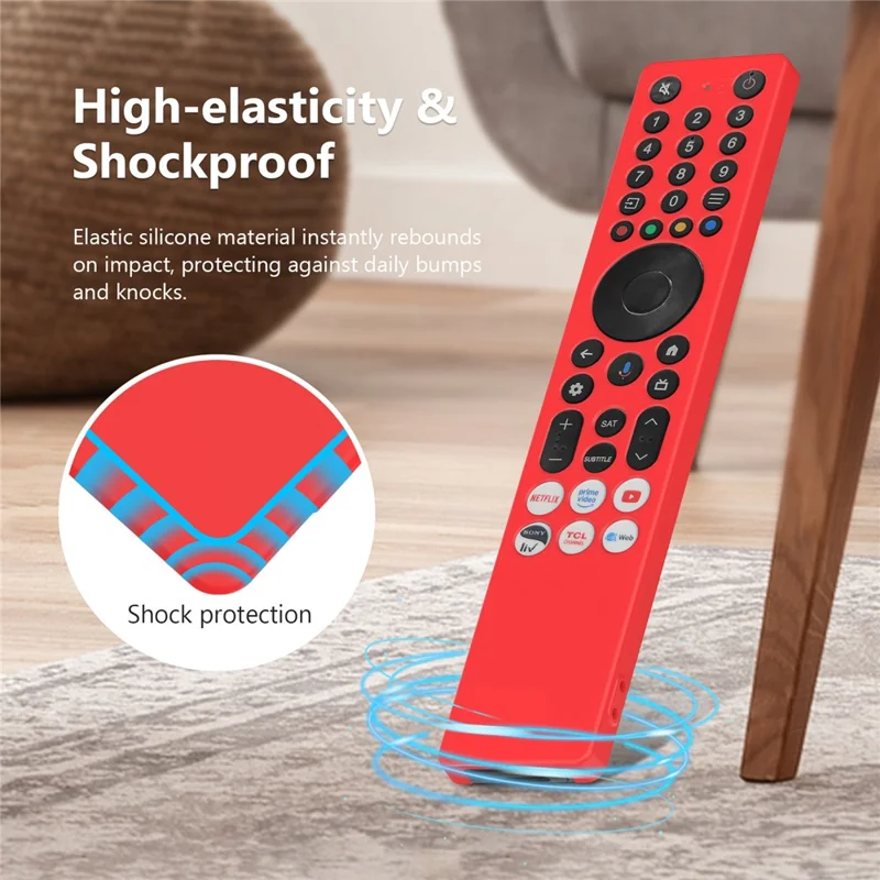 Siliconen hoesje voor TCL RC833A afstandsbediening, Diamantstructuur, Stootvrij, Antislip, Beschermhoes met Sleutelkoord - Wit