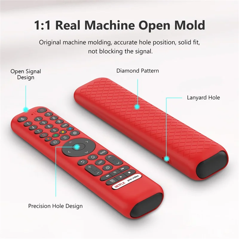 Custodia in Silicone per Telecomando TCL RC716 / RC833 GUB1, Protettiva Antiscivolo con Texture a Diamante, Resistente agli Urti, con Laccetto - Nero