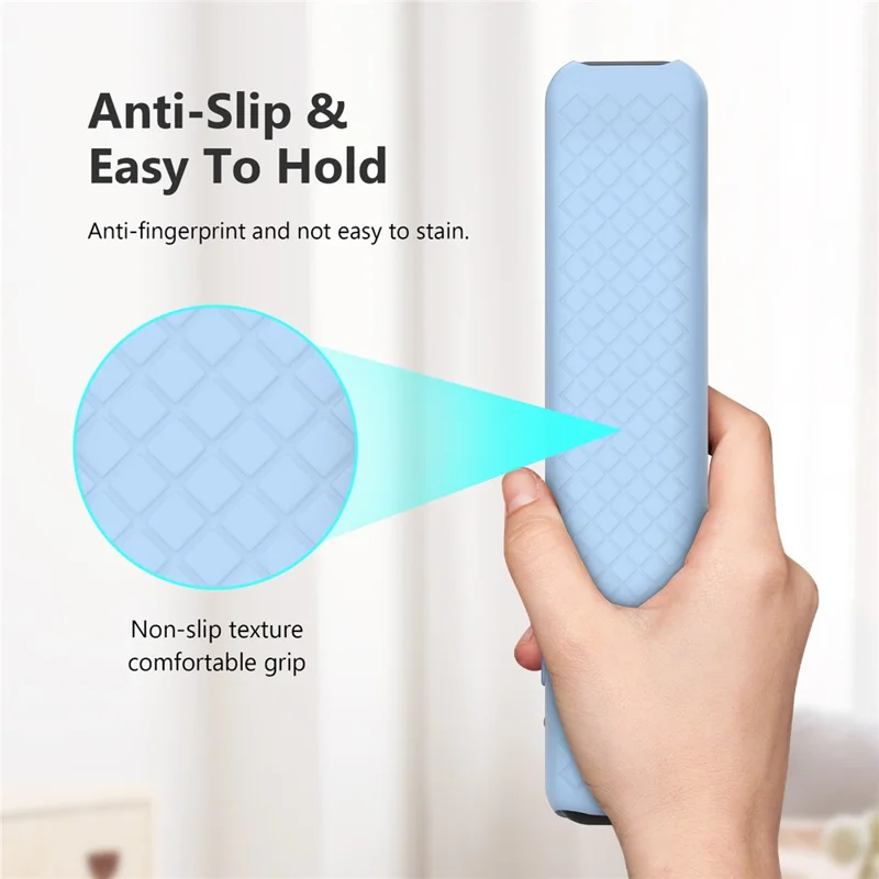 Custodia in Silicone per Telecomando TCL RC716 / RC833 GUB1, Protettiva Antiscivolo con Texture a Diamante, Resistente agli Urti, con Laccetto - Nero