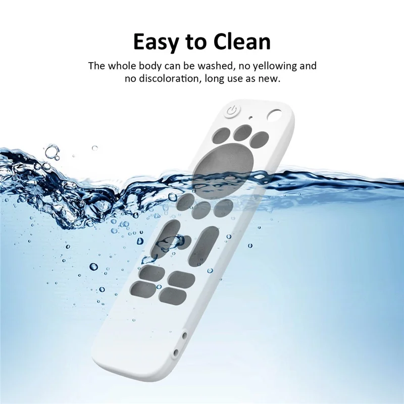 Silicone Protector Cover for Walmart Onn. Android TV 2K FHD Streaming Stick Remote Control Diamond Texture Anti-Slip Protective Case with Lanyard - White