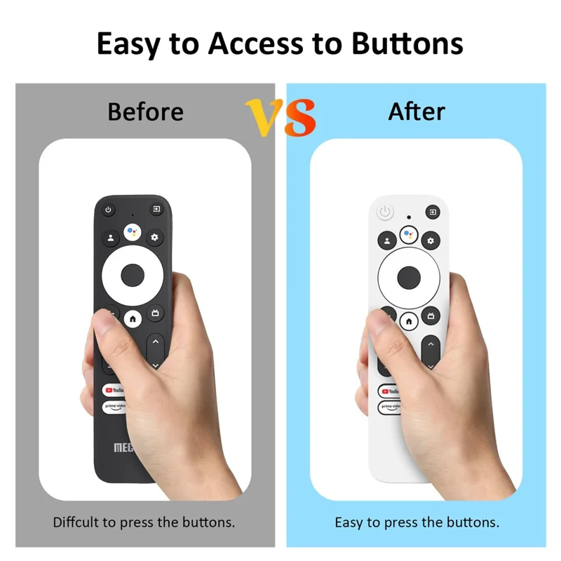 Silicone Protector Cover for Walmart Onn. Android TV 2K FHD Streaming Stick Remote Control Diamond Texture Anti-Slip Protective Case with Lanyard - White