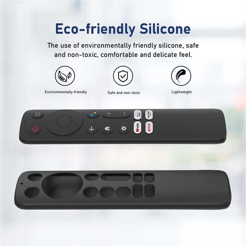Siliconen afstandsbedieningshoes voor OnePlus TV Q2 Pro, anti-val, stootvrij, stofvrij, beschermhoes met koord - Zwart
