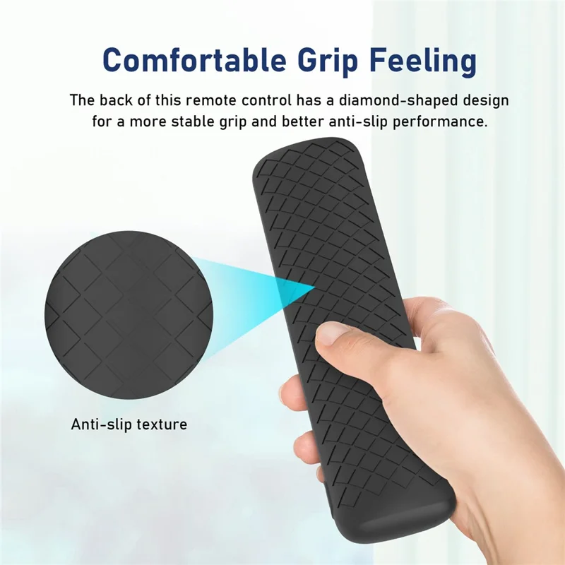 Siliconen afstandsbedieningshoes voor OnePlus TV Q2 Pro, anti-val, stootvrij, stofvrij, beschermhoes met koord - Zwart