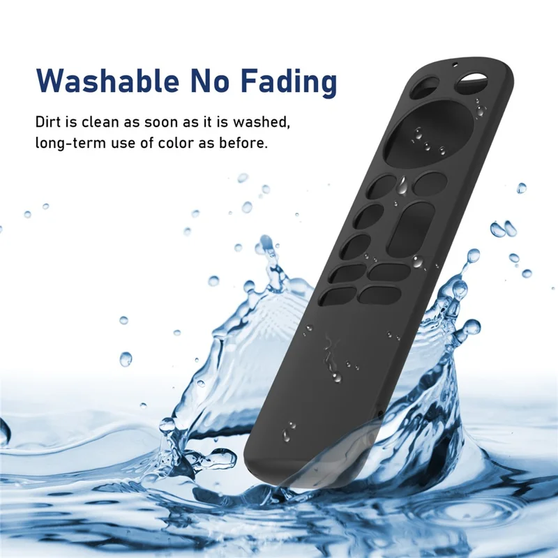 Siliconen afstandsbedieningshoes voor OnePlus TV Q2 Pro, anti-val, stootvrij, stofvrij, beschermhoes met koord - Zwart