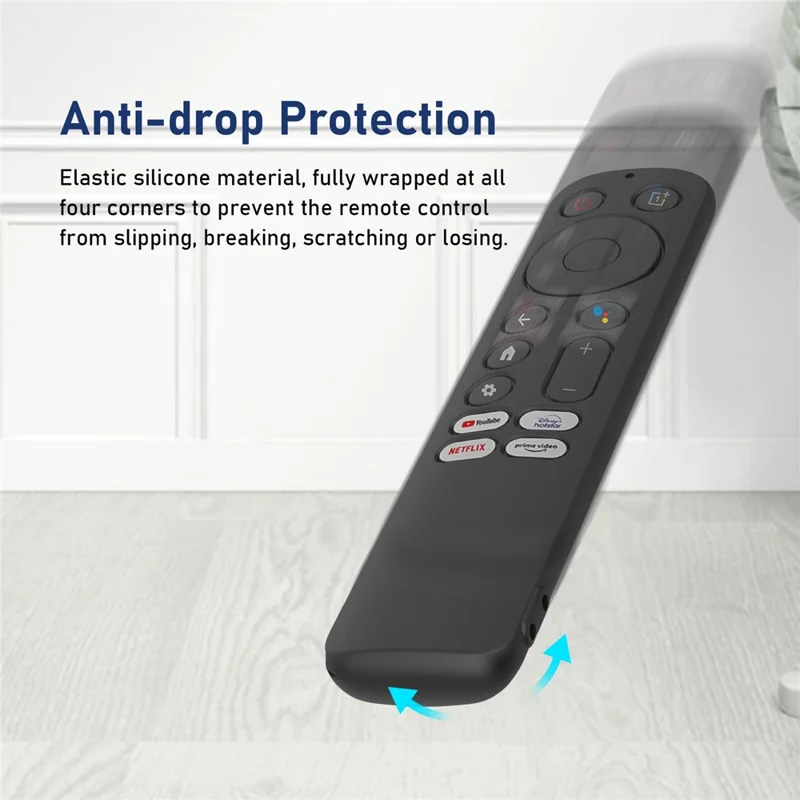 Silicone Remote Control Cover for OnePlus TV Q2 Pro Anti-Drop Shockproof Dust-proof Protective Case with Lanyard - Luminous Blue