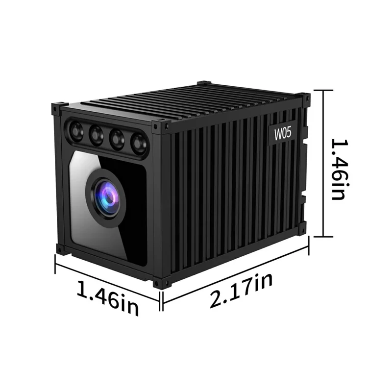 MZ05 4K HD Mini Camera Container Design Magnetic Mount Night Vision Motion Detection Security Camera - Black