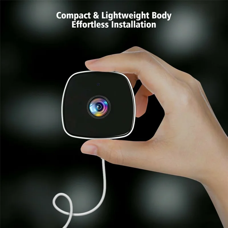 4MP Window Security Camera WiFi Dual-Band Night Vision Human Detection Two-Way Audio Safety Camera (No Memory Card) - White Black