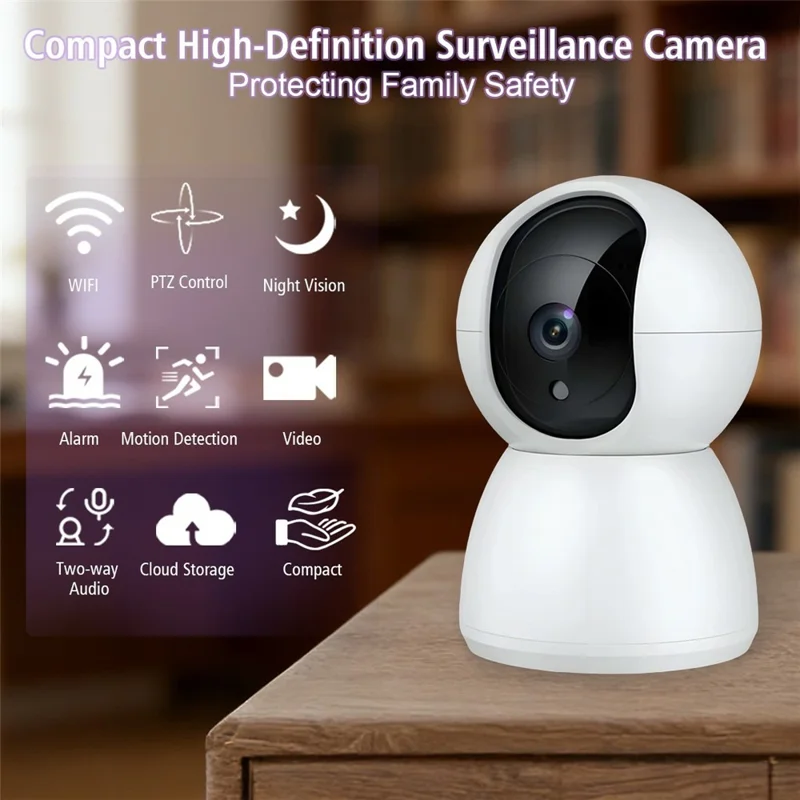 M12 Two-way Audio WiFi Security Camera Motion Detection Night Vision 360 Degree PTZ IP Camera - EU Plug