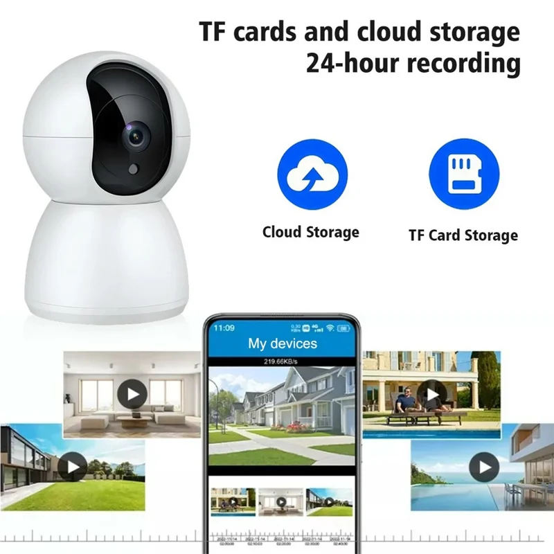 M12 Two-way Audio WiFi Security Camera Motion Detection Night Vision 360 Degree PTZ IP Camera - EU Plug