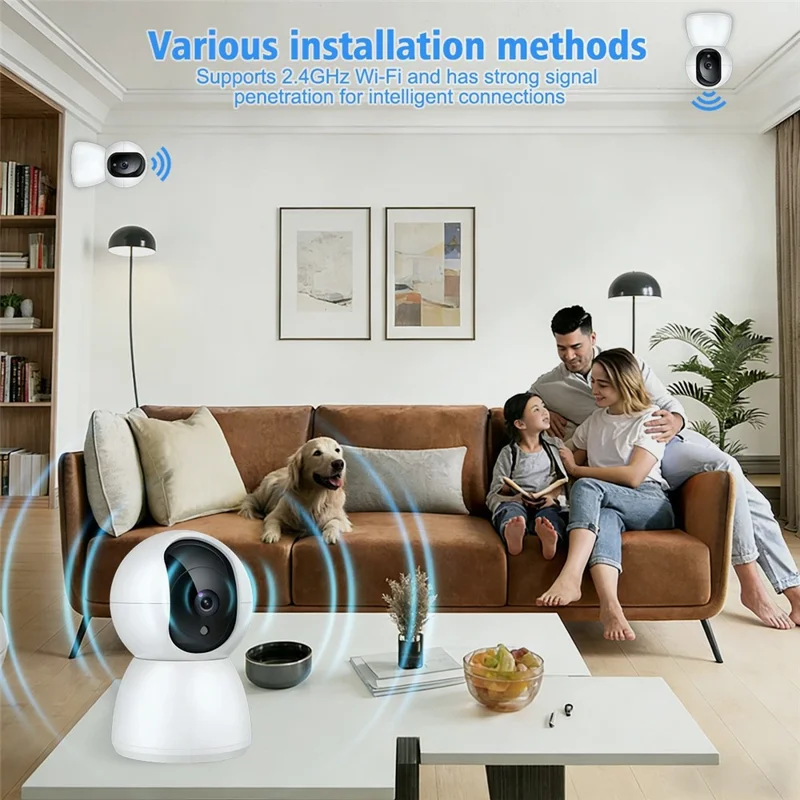 M12 Two-way Audio WiFi Security Camera Motion Detection Night Vision 360 Degree PTZ IP Camera - EU Plug