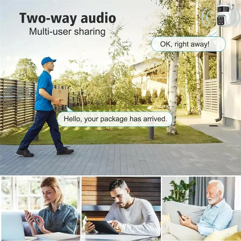 BD03 Dual Lens PTZ Security Camera IP66 Waterproof AI Detection Night Vision WiFi Surveillance Camera - EU Plug
