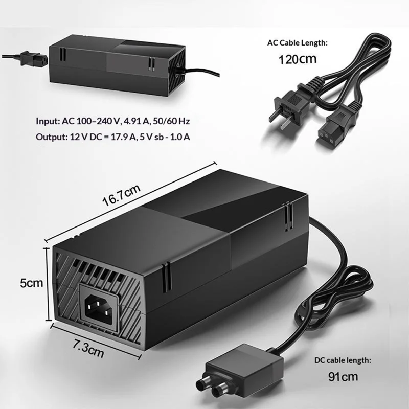 Til Xbox One 12 V 17,9 A strømforsyning AC-adapter strømforsyning opladerkabel erstatning – US-stik