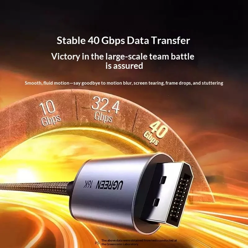 UGREEN CM707-25864 USB-C to DisplayPort Cable 2.1 16K / 30Hz 8K / 120Hz 40Gbps Compatible with Thunderbolt 4 / 3