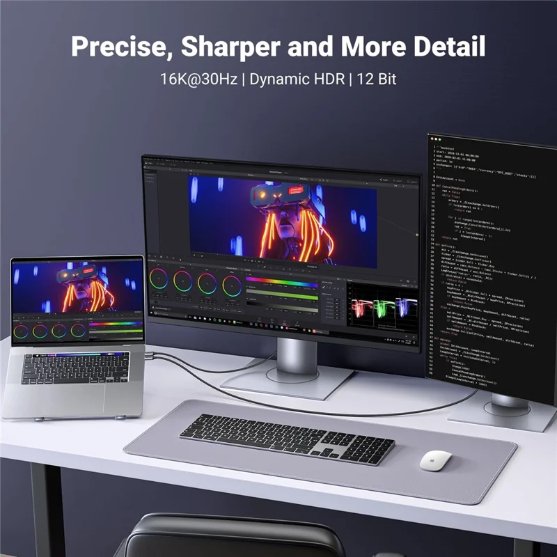UGREEN CM707-25864 USB-C to DisplayPort Cable 2.1 16K / 30Hz 8K / 120Hz 40Gbps Compatible with Thunderbolt 4 / 3