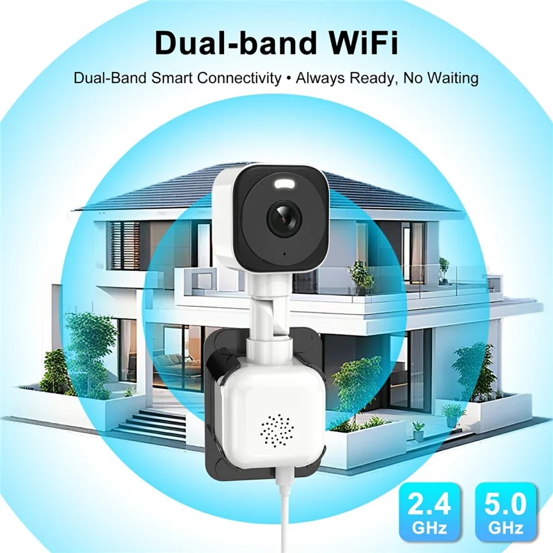 K6W-2 2K Dual Lens Window WiFi Camera Drill-Free Security Camera for Home and Shop Use - White