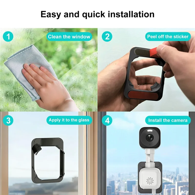 K6W-2 2K Dual Lens Window WiFi Camera Drill-Free Security Camera for Home and Shop Use - White