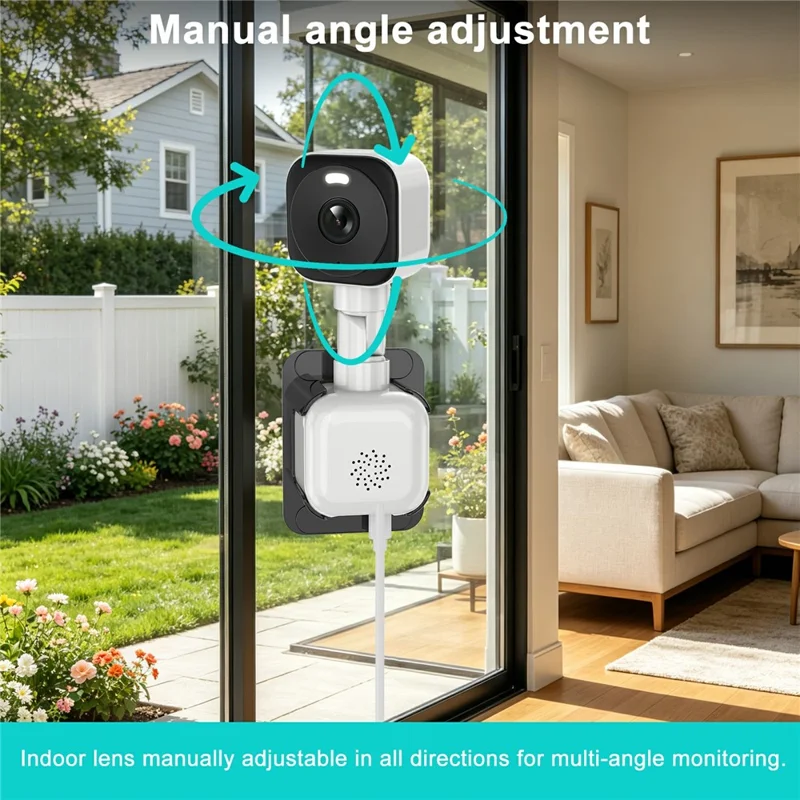 K6W-2 2K Dual Lens Window WiFi Camera Drill-Free Security Camera for Home and Shop Use - White